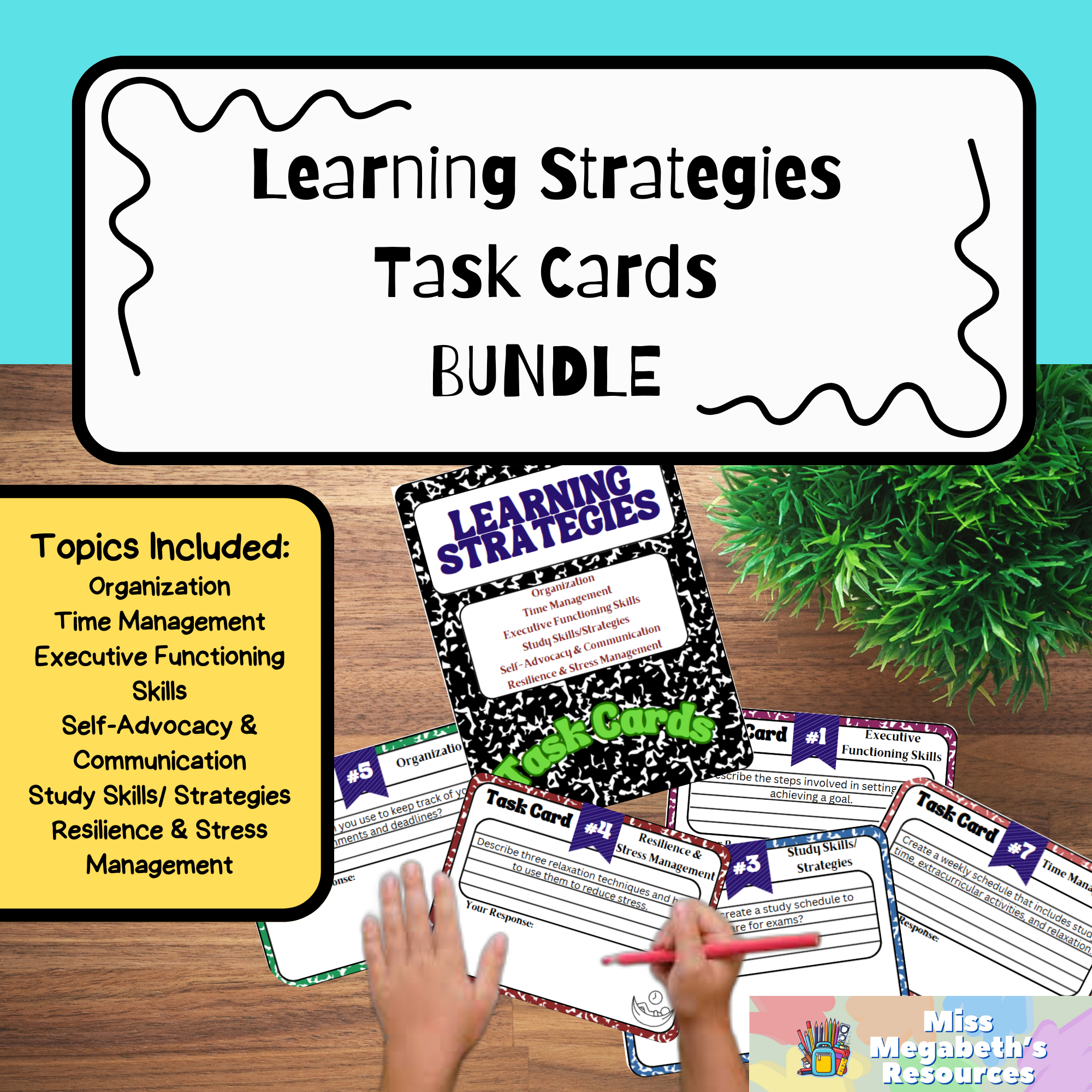 Learning Strategies Task Cards BUNDLE - No Prep - Special Education Activity