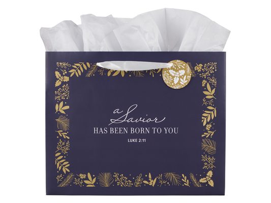 Gift Bag Lg Landscape a Savior Has Been Born Luke 2:11