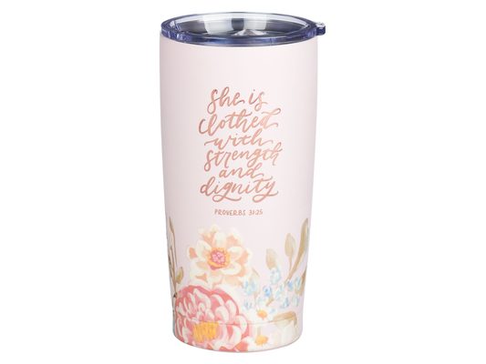 Tumbler SS Pink Strength & Dignity Prov. 31:25