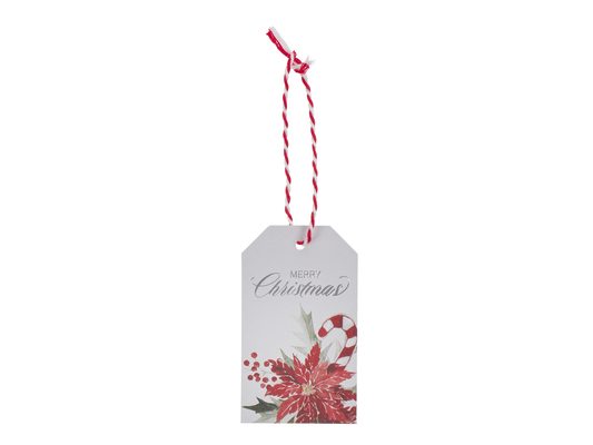 Gift Tags 16pc Christmas Poinsettia