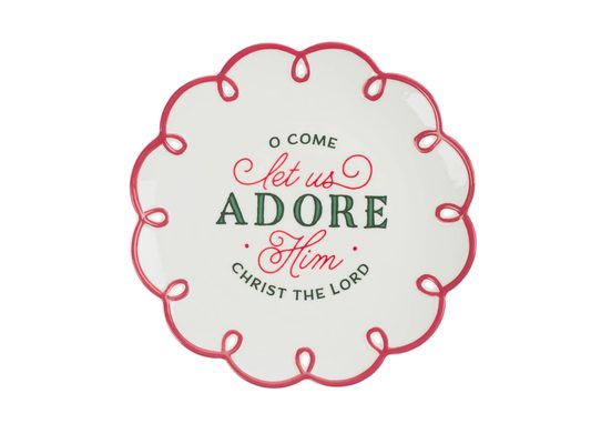 Plate Let Us Adore Him Scalloped Edge