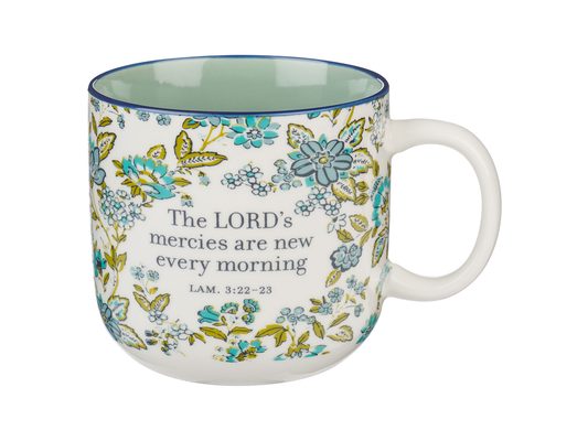 Christian Art Gifts Large Novelty Inspirational Ceramic Coffee & Tea Mug for Women: New Mercies Encouraging Scripture, Dishwasher & Microwave Safe, Te