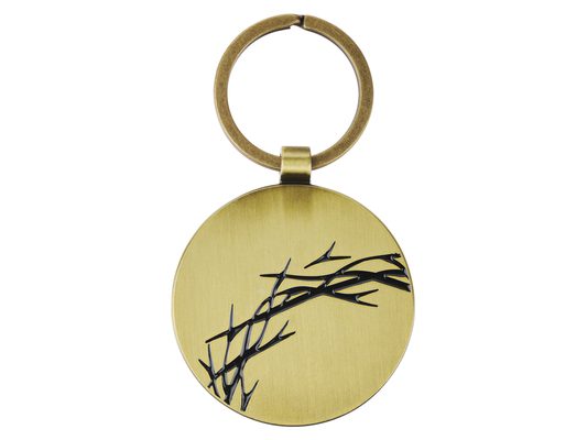 Christian Art Gifts Split Metal Inspirational Scripture Keychain for Men & Women: Amazing Grace Crown of Thorns Theme, Sturdy Epoxy Coated Stamped Key