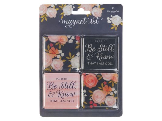 Christian Art Gifts Inspirational Decorative Square Refrigerator Magnet Set for Women: Be Still Encouraging Scripture, Home, Kitchen, Office, Locker,