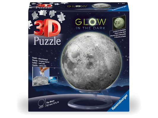 Glow-In-The-Dark Moon Piece 3D Puzzle