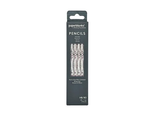 Vault of the Milan Cathedral (Burgundy) 4 Pack Pencils by Paperblanks (Duomo Di Milano)