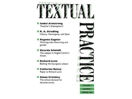 Textual Practice: Issue 7 Volume 3 No. 1