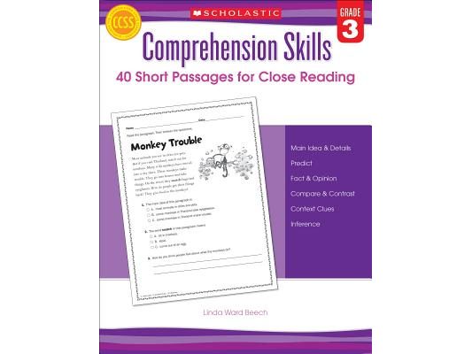 Comprehension Skills: Short Passages for Close Reading: Grade 3