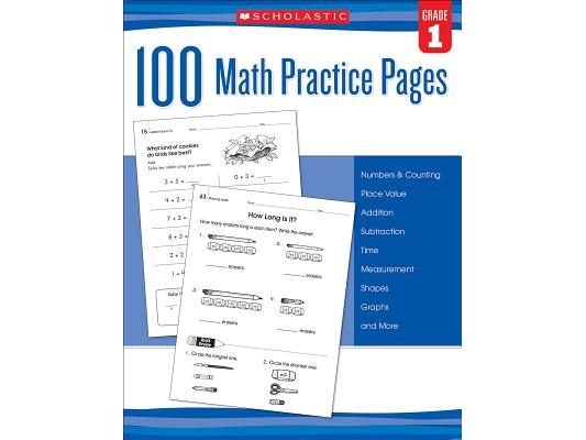 100 Math Practice Pages: Grade 1