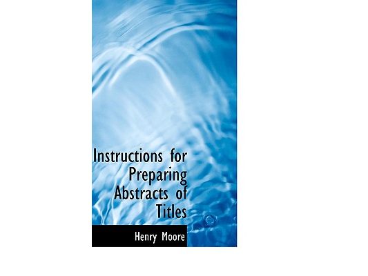 Instructions for Preparing Abstracts of Titles