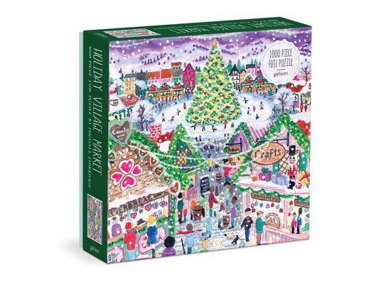 Michael Storrings Holiday Village Market 1000pc Foil Puzzle in Square Box