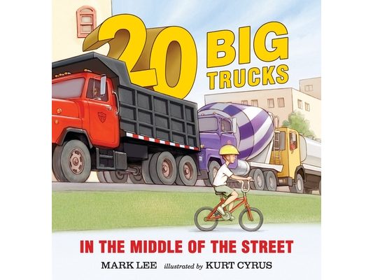 Twenty Big Trucks in the Middle of the Street