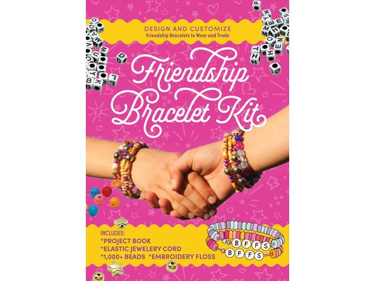 Friendship Bracelet Kit: Design and Customize Friendship Bracelets to Wear and Trade - Includes: Project Book, Elastic Jewelry Cord, 550 Beads, Embroi