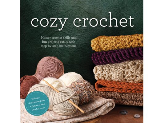 Cozy Crochet Kit: Master Crochet Skills and Fun Projects Easily with Step-By-Step Instructions - Includes: Instruction Book, Bulky Yarn, Crochet Hook