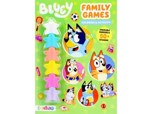 Bluey: Family Games: Coloring & Activity with Stackable Markers
