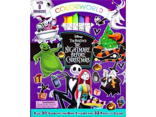 Colorworld: Disney Tim Burton's Nightmare Before Christmas: Coloring Book with Jumbo Markers and 30+ Glow in the Dark Stickers for Creative Kids Ages