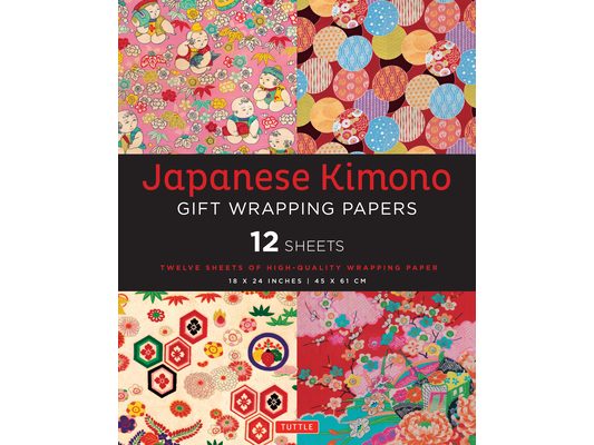 Japanese Kimono Gift Wrapping Papers - 12 Sheets: 18 X 24 Inch (45 X 61 CM) Wrapping Paper
