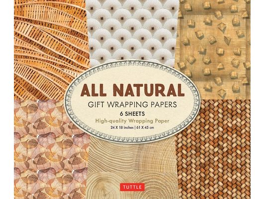 All Natural Gift Wrapping Papers 6 Sheets: 24 X 18 Inch (61 X 45 CM) Wrapping Paper