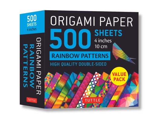 Origami Paper 500 Sheets Rainbow Patterns 4 (10 CM): Double-Sided Origami Sheets Printed with 12 Different Colorful Patterns