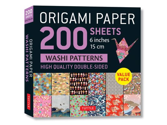 Origami Paper 200 Sheets Washi Patterns 6 (15 CM): Tuttle Origami Paper: Double Sided Origami Sheets Printed with 12 Different Designs (Instructions f