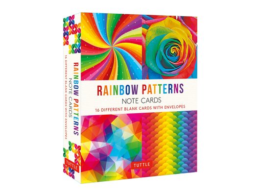 Rainbow Patterns, 16 Note Cards: 16 Different Blank Cards with 17 Patterned Envelopes in a Keepsake Box!