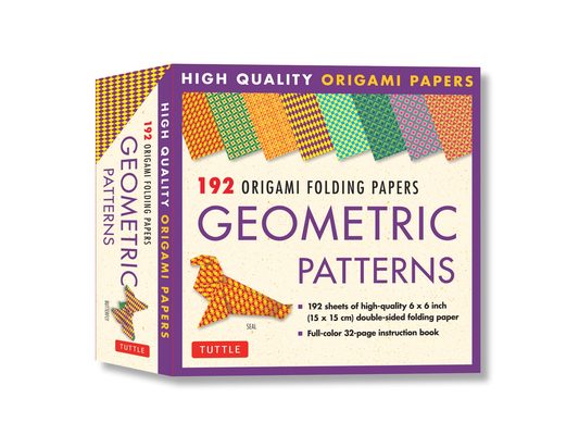 Origami Folding Papers - Geometric Patterns - 192 Sheets: 10 Different Patterns of 6 Inch (15 CM) Double-Sided Origami Paper (Includes Instructions fo