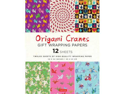 Origami Cranes Gift Wrapping Papers - 12 Sheets: 18 X 24 Inch (45 X 61 CM) Wrapping Paper