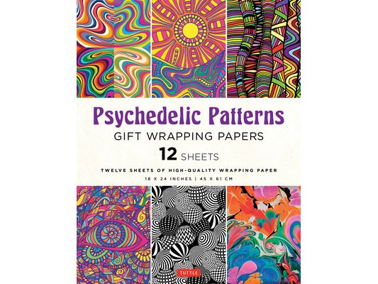 Psychedelic Patterns Gift Wrapping Papers - 12 Sheets: 18 X 24 Inch (45 X 61 CM) Wrapping Paper