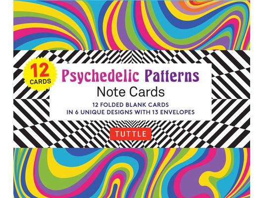 Psychedelic Patterns Note Cards - 12 Cards: In 6 Designs with 13 Envelopes (Card Sized 4 1/2 X 3 3/4)