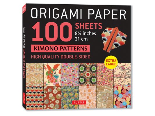 Origami Paper 100 Sheets Kimono Patterns 8 1/4 (21 CM): Extra Large Double-Sided Origami Sheets Printed with 12 Different Patterns (Instructions for 5