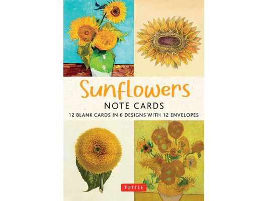 Sunflowers - 12 Blank Note Cards: 12 Blank Cards in 6 Designs with 12 Envelopes in a Keepsake Box