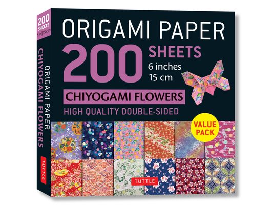 Origami Paper 200 Sheets Chiyogami Flowers 6 (15 CM): Tuttle Origami Paper: Double Sided Origami Sheets Printed with 12 Different Designs (Instruction