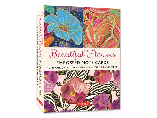 Beautiful Flowers, 12 Embossed Note Cards: 12 Blank Cards in 6 Lovely Designs (2 Each) with 12 Patterned Envelopes in a Keepsake Box