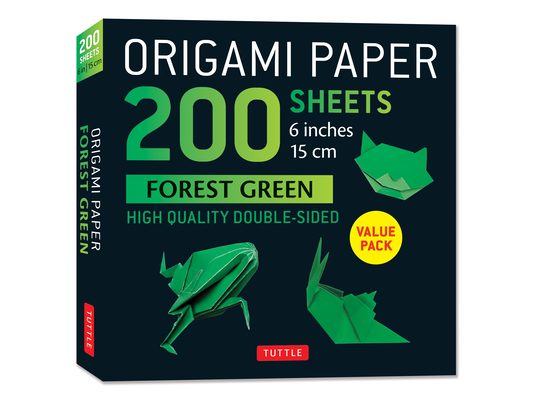Origami Paper 200 Sheets Forest Green 6: Solid Green Double-Sided Origami Sheets with Instructions for 9 Projects