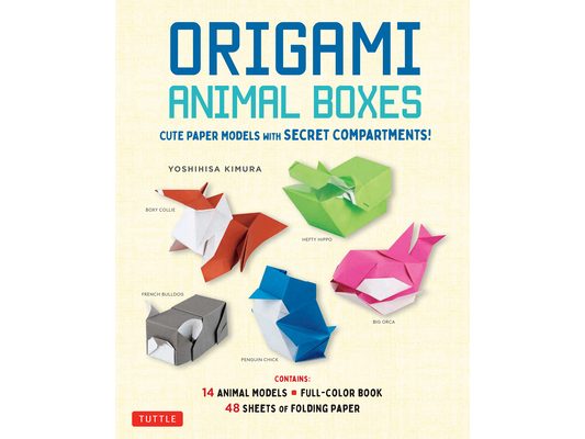 Origami Animal Boxes Kit: Cute Paper Models with Secret Compartments! (14 Animal Origami Models + 48 Folding Sheets)