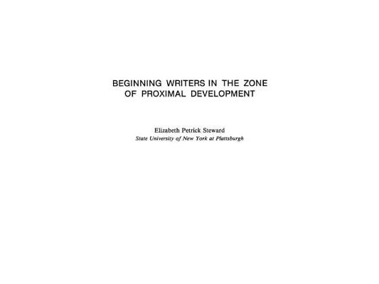 Beginning Writers in the Zone of Proximal Development