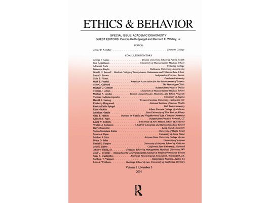 Academic Dishonesty: A Special Issue of Ethics & Behavior