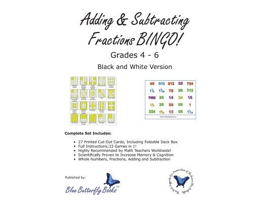 Adding & Subtracting Fractions BINGO! (Black & White Version)