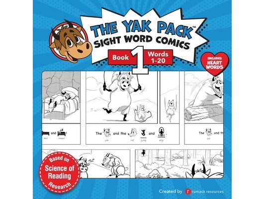 The Yak Pack: Sight Word Comics: Book 1: Comic Books to Practice Reading Dolch Sight Words (1-20)