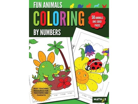 Fun Animals Coloring By Numbers: 50 Animals One-Sided Pages