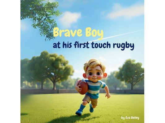 Brave Boy at his first touch rugby