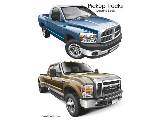 Pickup Trucks Coloring Book