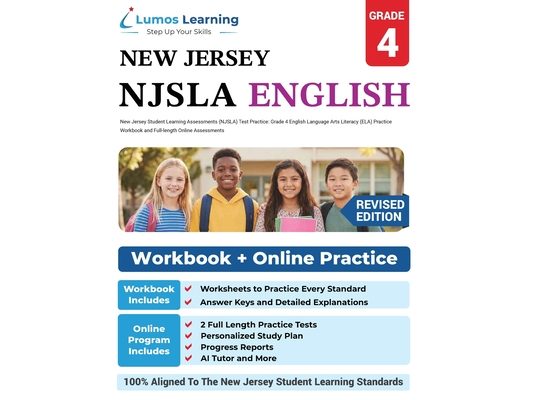 New Jersey Student Learning Assessments (NJSLA) Test Practice: Grade 4 English Language Arts Literacy (ELA) Practice Workbook and Full-length Online A