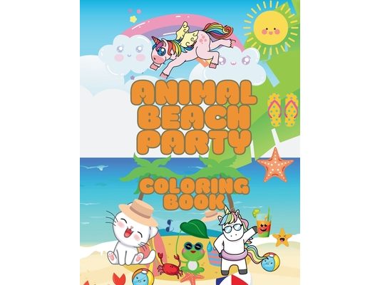 Animal Beach Party Coloring Book