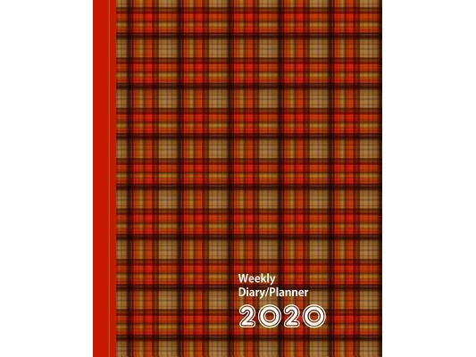 Orange Mix Plaid Check Design: Diary Weekly Spreads January to December