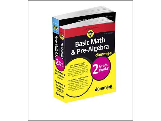 Basic Math & Pre-Algebra for Dummies Book + Workbook Bundle