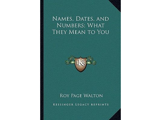Names, Dates, and Numbers; What They Mean to You