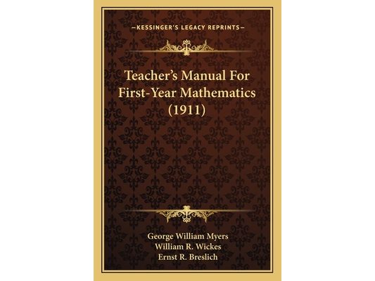 Teacher's Manual For First-Year Mathematics (1911)