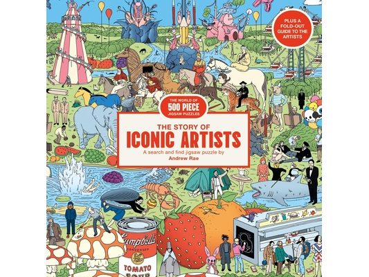 The Story of Iconic Artists 500 Pieces: A 500-Piece Search and Find Jigsaw Puzzle by Andrew Rae