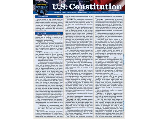 U.S. Constitution: A Quickstudy Laminated Reference Guide